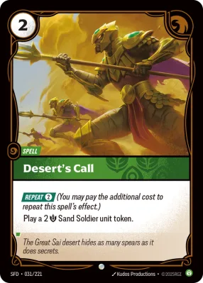 Desert's Call, Riftbound card SFD-031/221 from Spiritforged