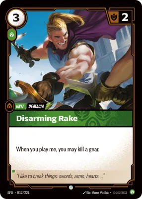 Disarming Rake, Riftbound card SFD-032/221 from Spiritforged