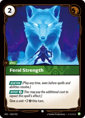 Feral Strength, Riftbound card SFD-034/221 from Spiritforged