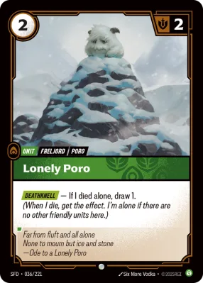 Lonely Poro, Riftbound card SFD-036/221 from Spiritforged