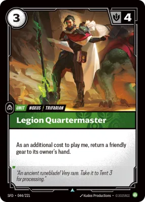 Legion Quartermaster, Riftbound card SFD-044/221 from Spiritforged