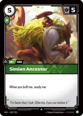 Simian Ancestor, Riftbound card SFD-047/221 from Spiritforged