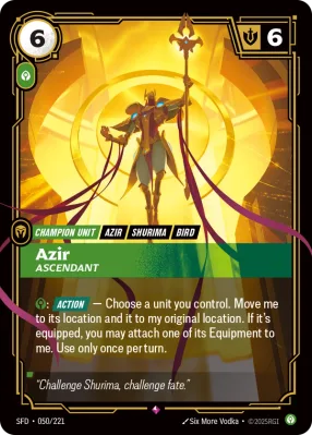 Azir, Riftbound card SFD-050/221 from Spiritforged