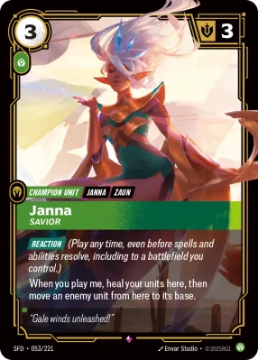 Janna, Riftbound card SFD-053/221 from Spiritforged