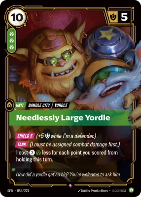 Needlessly Large Yordle, Riftbound card SFD-055/221 from Spiritforged