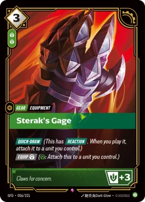 Sterak's Gage, Riftbound card SFD-056/221 from Spiritforged