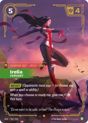 Irelia, Riftbound card SFD-057/221 from Spiritforged