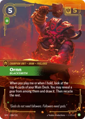 Ornn, Riftbound card SFD-058/221 from Spiritforged