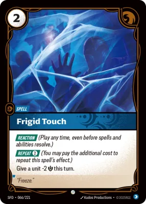 Frigid Touch, Riftbound card SFD-066/221 from Spiritforged