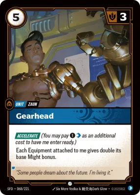Gearhead, Riftbound card SFD-068/221 from Spiritforged