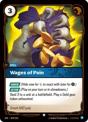 Wages of Pain, Riftbound card SFD-070/221 from Spiritforged