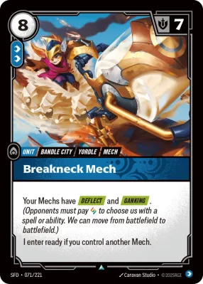 Breakneck Mech, Riftbound card SFD-071/221 from Spiritforged