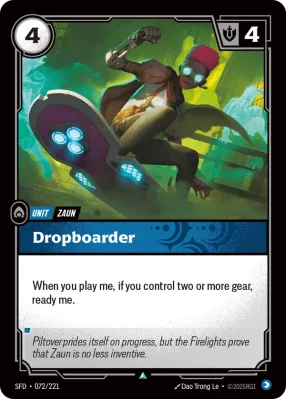 Dropboarder, Riftbound card SFD-072/221 from Spiritforged