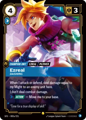 Ezreal, Riftbound card SFD-082a/221 from Spiritforged