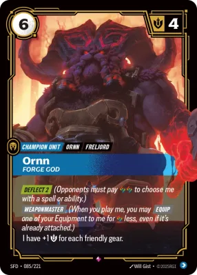 Ornn, Riftbound card SFD-085/221 from Spiritforged