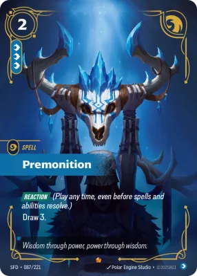 Premonition, Riftbound card SFD-087/221 from Spiritforged