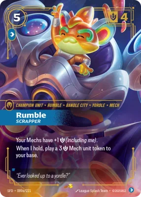 Rumble, Riftbound card SFD-089a/221 from Spiritforged