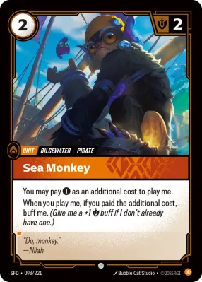 Sea Monkey, Riftbound card SFD-098/221 from Spiritforged