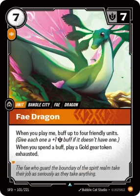 Fae Dragon, Riftbound card SFD-101/221 from Spiritforged