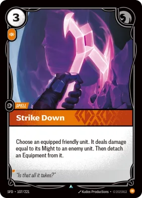 Strike Down, Riftbound card SFD-107/221 from Spiritforged