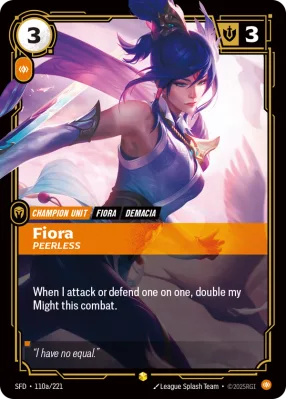 Fiora, Riftbound card SFD-110a/221 from Spiritforged