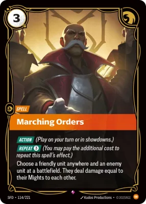 Marching Orders, Riftbound card SFD-114/221 from Spiritforged