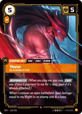 Yone, Riftbound card SFD-116/221 from Spiritforged