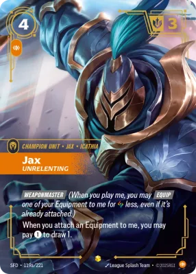 Jax, Riftbound card SFD-119a/221 from Spiritforged