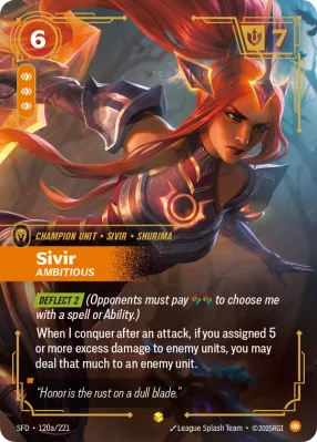 Sivir, Riftbound card SFD-120a/221 from Spiritforged