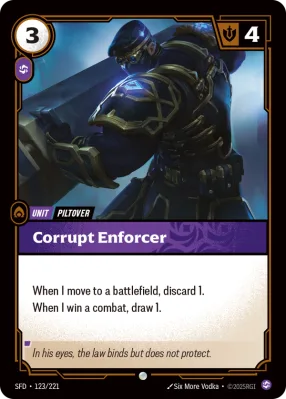 Corrupt Enforcer, Riftbound card SFD-123/221 from Spiritforged
