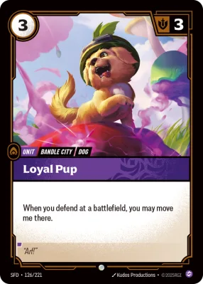 Loyal Pup, Riftbound card SFD-126/221 from Spiritforged