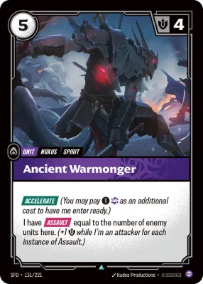 Ancient Warmonger, Riftbound card SFD-131/221 from Spiritforged