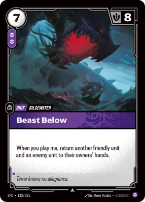 Beast Below, Riftbound card SFD-132/221 from Spiritforged