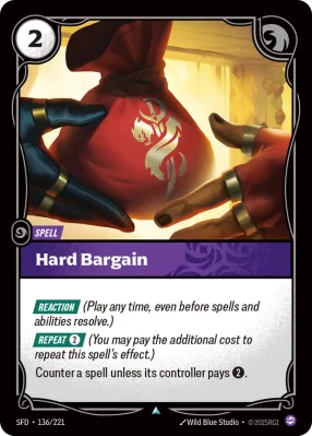Hard Bargain, Riftbound card SFD-136/221 from Spiritforged