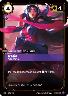 Irelia, Riftbound card SFD-141/221 from Spiritforged