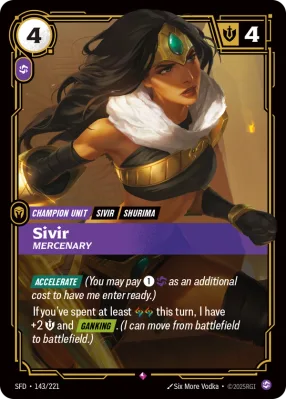Sivir, Riftbound card SFD-143/221 from Spiritforged