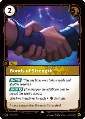 Bonds of Strength, Riftbound card SFD-151/221 from Spiritforged