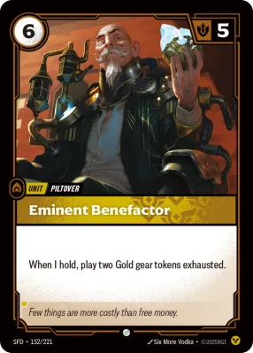 Eminent Benefactor, Riftbound card SFD-152/221 from Spiritforged