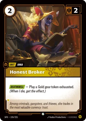 Honest Broker, Riftbound card SFD-155/221 from Spiritforged