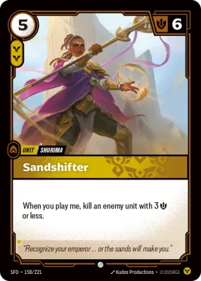 Sandshifter, Riftbound card SFD-158/221 from Spiritforged