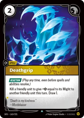 Deathgrip, Riftbound card SFD-163/221 from Spiritforged