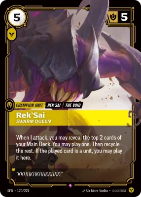 Rek'Sai, Riftbound card SFD-170/221 from Spiritforged