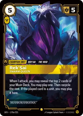 Rek'Sai, Riftbound card SFD-170a/221 from Spiritforged