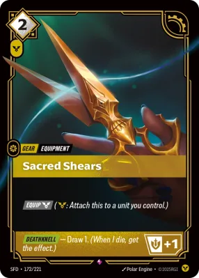 Sacred Shears, Riftbound card SFD-172/221 from Spiritforged
