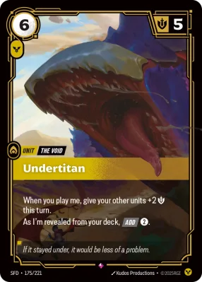 Undertitan, Riftbound card SFD-175/221 from Spiritforged