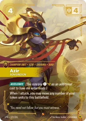 Azir, Riftbound card SFD-177/221 from Spiritforged