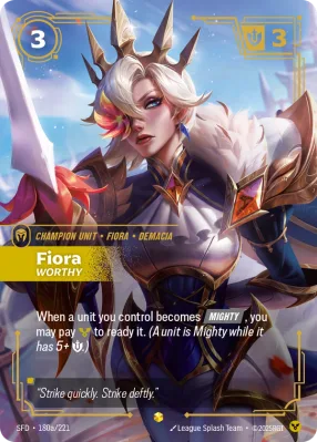 Fiora, Riftbound card SFD-180a/221 from Spiritforged