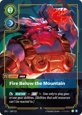 Fire Below the Mountain, Riftbound card SFD-189/221 from Spiritforged