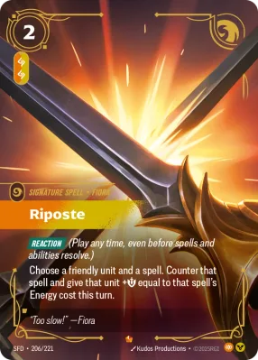 Riposte, Riftbound card SFD-206/221 from Spiritforged