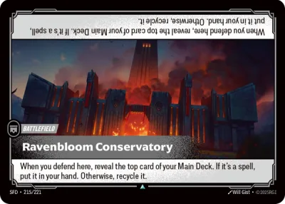 Ravenbloom Conservatory, Riftbound card SFD-215/221 from Spiritforged